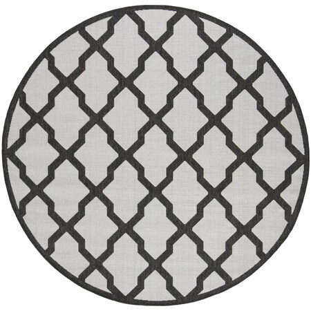 Safavieh 6 ft.-7 in. x 6 ft.-7 in. Round Linden 100 Power Loomed Rug; Light Grey & Charcoal LND122A-6R